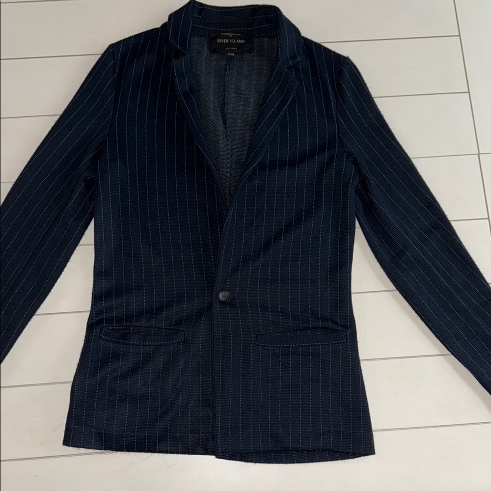 River Island Women’s Black Pinstripe Blazer